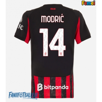 AC Milan Luka Modric #14 Tricou Fotbal Replică 2025-26 Femei Acasa